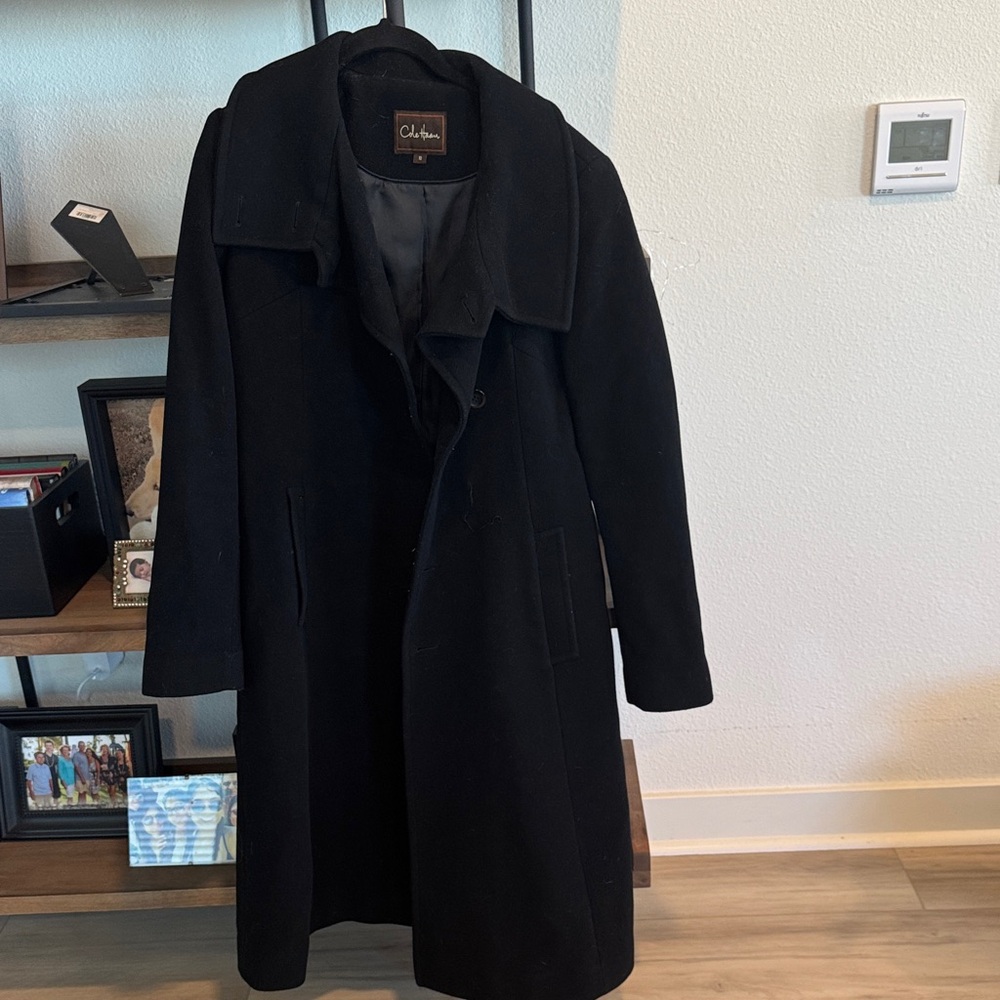 Cole Haan - Size 10-  Classic Black Overcoat.